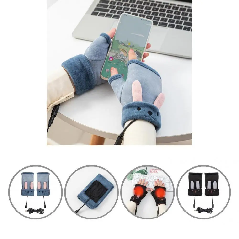 Electric 1 Pair Practical USB Washable Thermal Gloves Wear-resistant Gloves Fingerless for Working 
Electric 1 Pair Practical USB Washable Thermal Gloves Wear-resistant Gloves Fingerless for Working