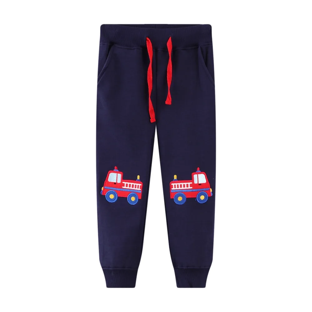 

Jumping Meters Autumn Winter 3-8T Sweatpants For Baby Boys Clothes Drawstring Cars Embroidery Fashion Children's Trousers Pants