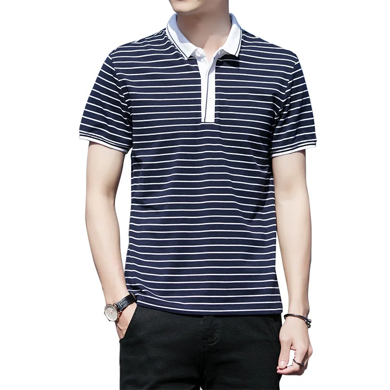 2021 summer Lapel short sleeve t-shirt men's trend men's T-shirt slim Stripe Polo Shirt casual men's wear
2021 summer Lapel short sleeve t-shirt men's trend men's T-shirt slim Stripe Polo Shirt casual men's wear