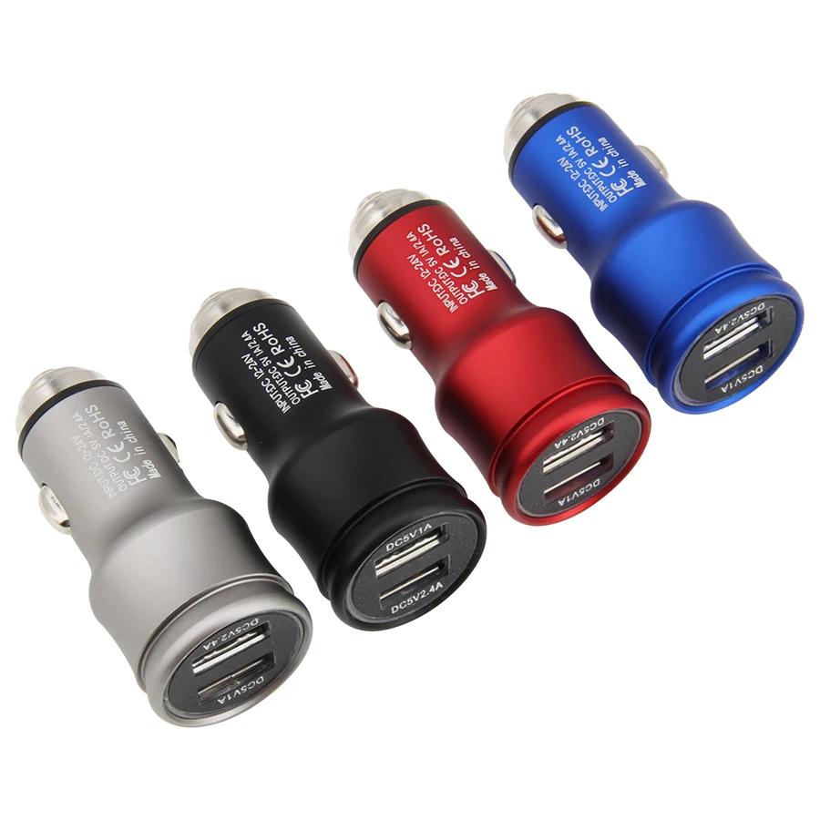 500pcs/lot Metal Texture Dual USB Car Charger 5V 2.4A Colorful Charging Adapter Matte Design Charger for IPhone Samsung Xiaomi
500pcs/lot Metal Texture Dual USB Car Charger 5V 2.4A Colorful Charging Adapter Matte Design Charger for IPhone Samsung Xiaomi
