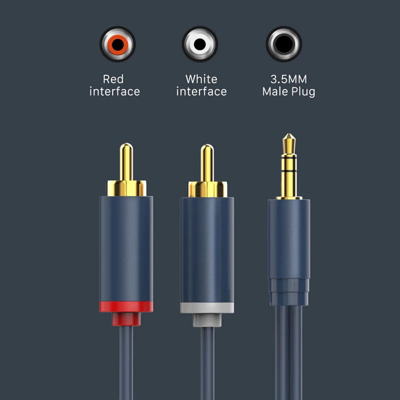 Aux-кабель CABLETIME со штекером 3 5 мм на штекер 2RCA стерео аудио разветвитель адаптер