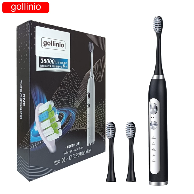 gollinio Sonic Electric Toothbrush Adult Timer Brush 4 Mode USB Charger Rechargeable Tooth Brushes Replacement Heads Set GL07A
gollinio Sonic Electric Toothbrush Adult Timer Brush 4 Mode USB Charger Rechargeable Tooth Brushes Replacement Heads Set GL07A