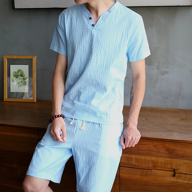 KOLMAKOV Men's Summer Casual Sport Suit Cotton Linen Short Sleeved Shorts Set Breathable Tracksuits Male 6 Color Size M-5XL A24
KOLMAKOV Men's Summer Casual Sport Suit Cotton Linen Short Sleeved Shorts Set Breathable Tracksuits Male 6 Color Size M-5XL A24