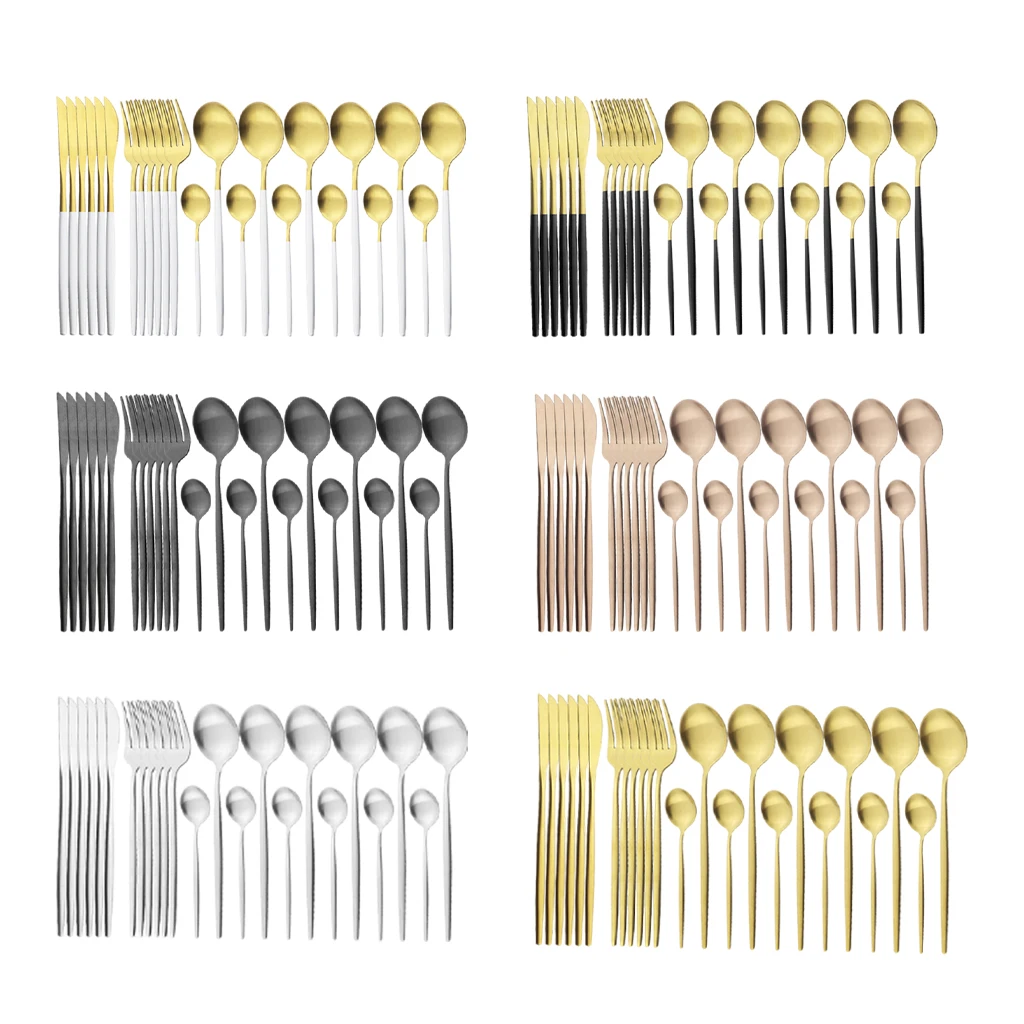 Kitchen Cutlery Set Knives Fork Tea Spoon Flatware Eating Cutlery Dinnerware Utensils Gifts
Kitchen Cutlery Set Knives Fork Tea Spoon Flatware Eating Cutlery Dinnerware Utensils Gifts