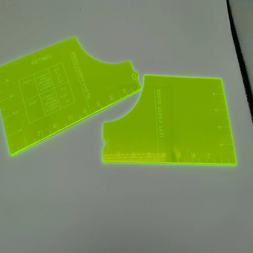 Tshirt Alignment Tool Ruler Guide Acrylic Clearly Marked Centering HTV Hot Pressing T-Shirt Ruler Guide with Size Chart Built
Tshirt Alignment Tool Ruler Guide Acrylic Clearly Marked Centering HTV Hot Pressing T-Shirt Ruler Guide with Size Chart Built