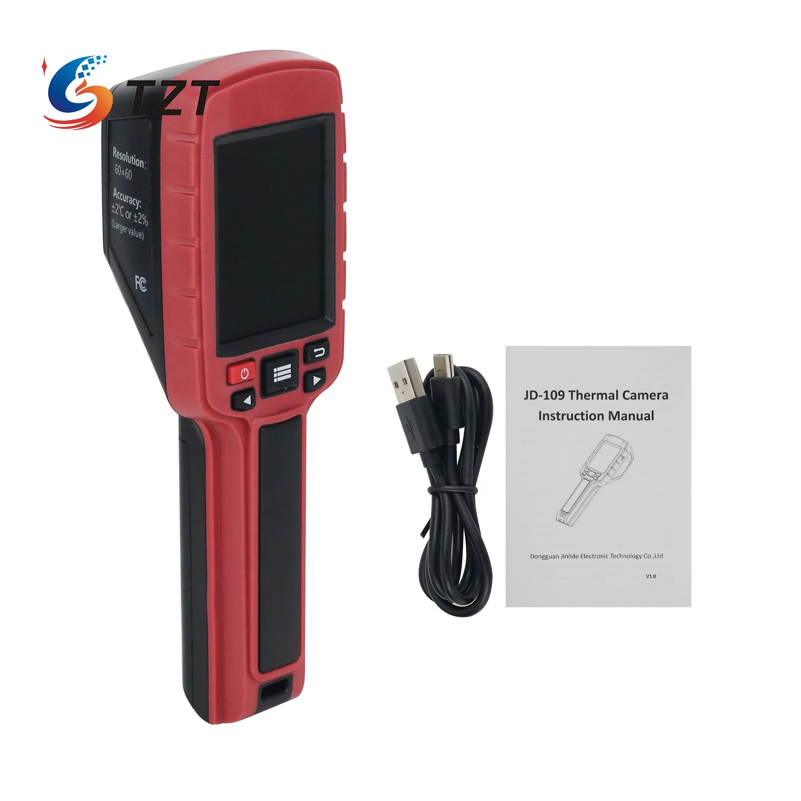 TZT JD-109 Infrared Thermal Camera Handheld Thermal Imager Infrared Resolution 60x60 Pixel 2.8" LCD
TZT JD-109 Infrared Thermal Camera Handheld Thermal Imager Infrared Resolution 60x60 Pixel 2.8" LCD