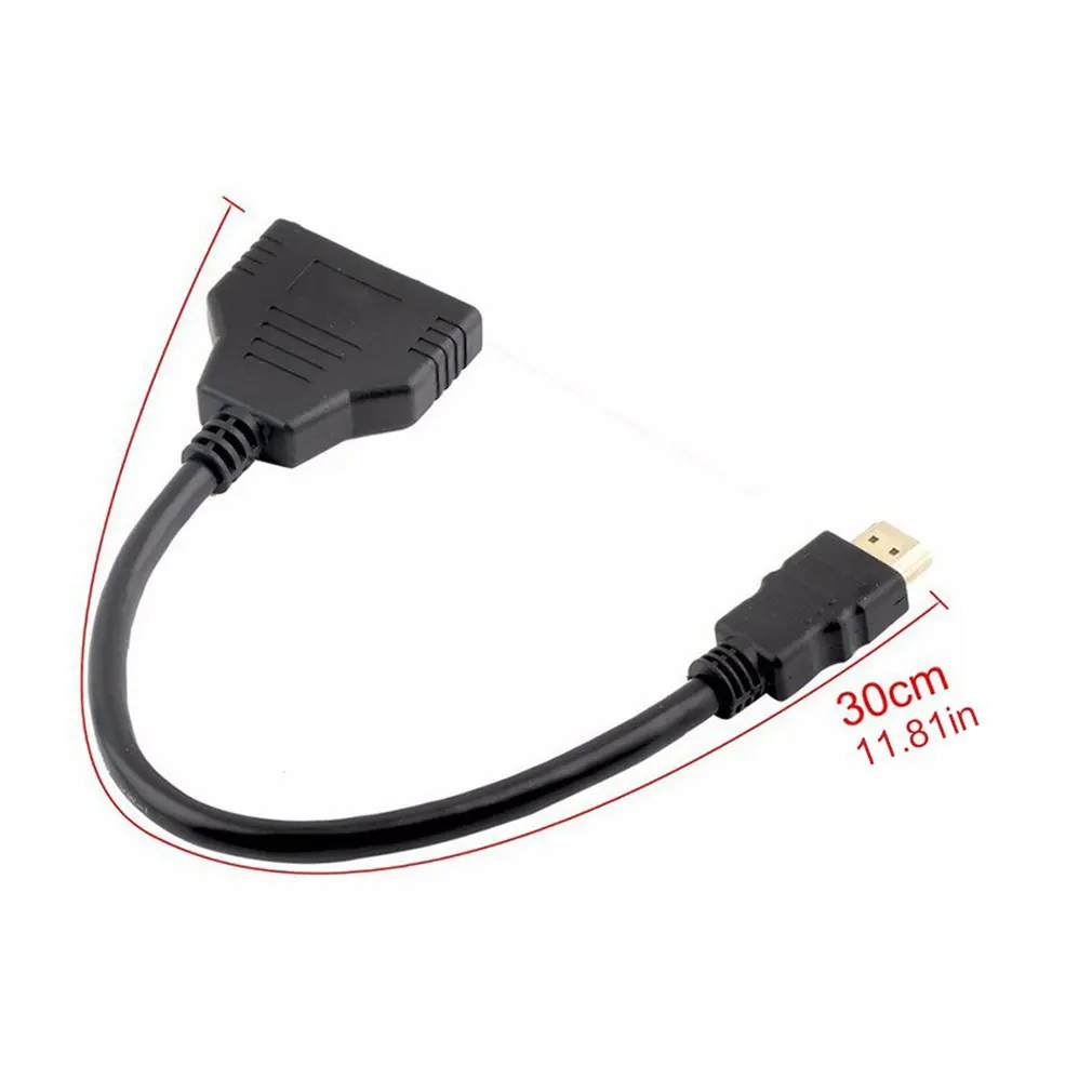 1080P V1.4 Male to Double Female Adapter Cable 1 in 2 Out Converter Connect Cable Cord HDMI-compatible 2 Dual Port Y Splitter
1080P V1.4 Male to Double Female Adapter Cable 1 in 2 Out Converter Connect Cable Cord HDMI-compatible 2 Dual Port Y Splitter