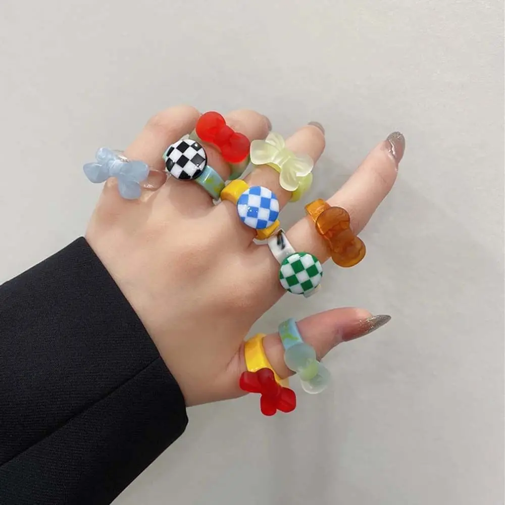 Temperament Index Finger Ring New Year Gifts Irregular Plaid Women Checkerboard Rings Bow Resin Rings Korean Style Ring
Temperament Index Finger Ring New Year Gifts Irregular Plaid Women Checkerboard Rings Bow Resin Rings Korean Style Ring