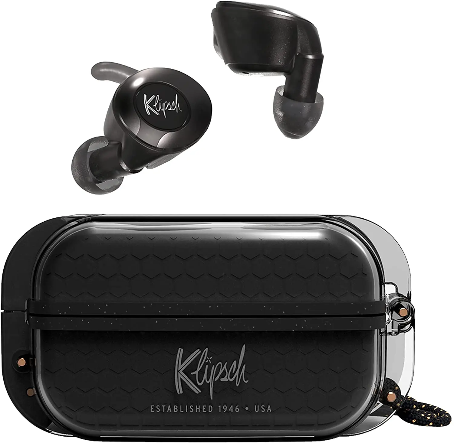 

Klipsch T5 II True Wireless спортивные наушники черного цвета с пыленепроницаемым/водонепроницаемым чехлом и наушниками-вкладышами, наушники-вкладыши...