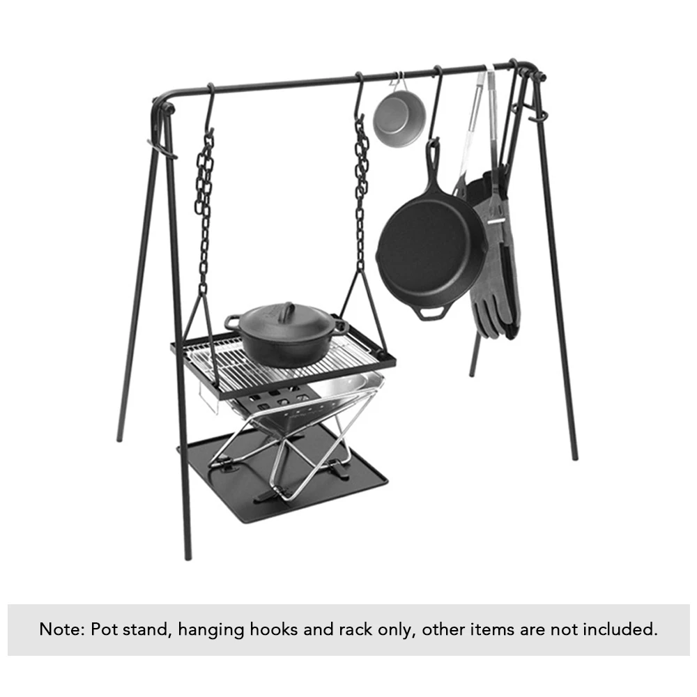 Outdoor Pot Stand Camping Hanging Rack Adjustable BBQ Grilling Tripod Campfire Pot Stand Camping Pot Stand 
Outdoor Pot Stand Camping Hanging Rack Adjustable BBQ Grilling Tripod Campfire Pot Stand Camping Pot Stand