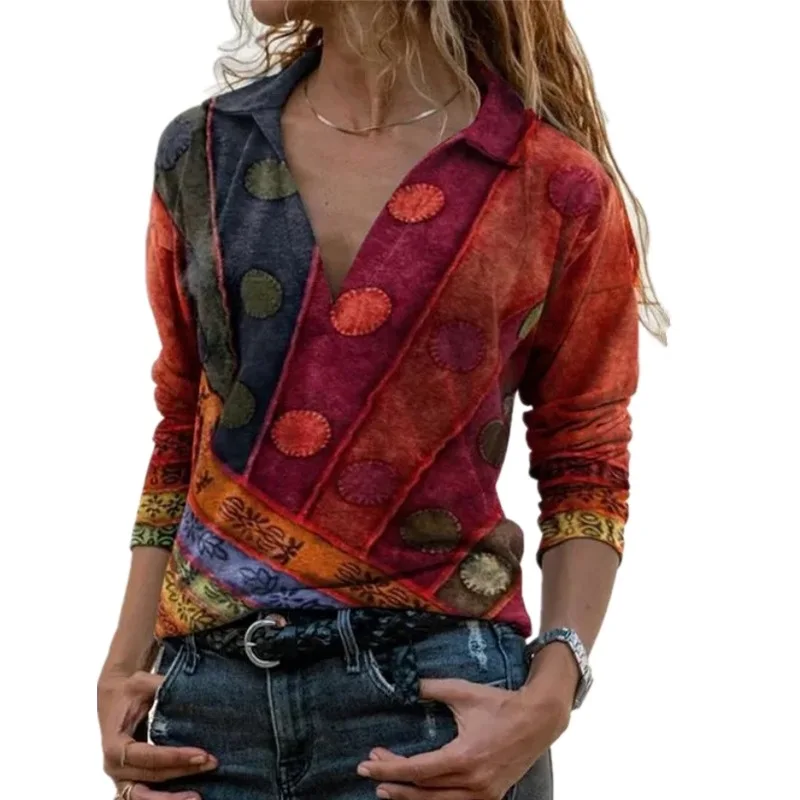Women's Vintage Print Shirt Sweatshirt 2021 Fashion Autumn Ladies Blouse Long-Sleeve Shirt Elegant V Neck Women Tops Sweatshirt
Women's Vintage Print Shirt Sweatshirt 2021 Fashion Autumn Ladies Blouse Long-Sleeve Shirt Elegant V Neck Women Tops Sweatshirt