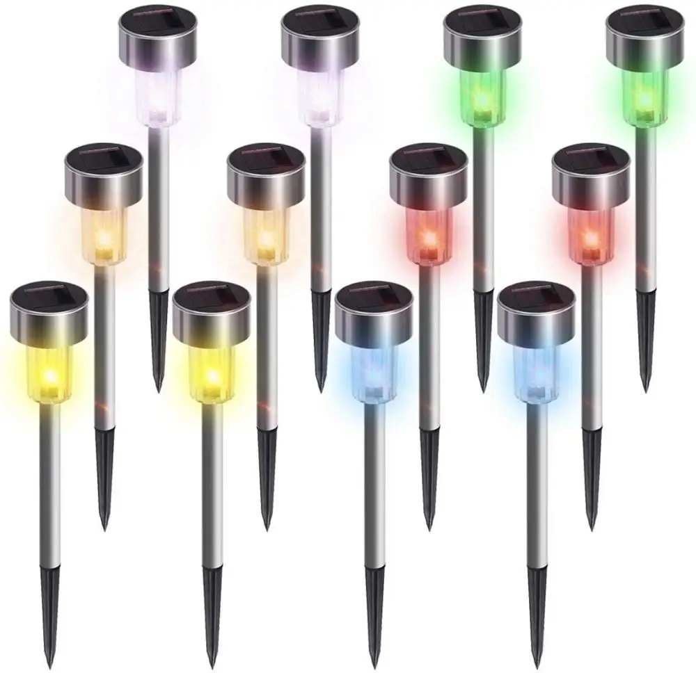 Solar Lights 12 Pack Stainless Steel Waterproof LED Landscape Lighting Outdoor Multicolor Garden Lamp for Patio Road Lawn
Solar Lights 12 Pack Stainless Steel Waterproof LED Landscape Lighting Outdoor Multicolor Garden Lamp for Patio Road Lawn