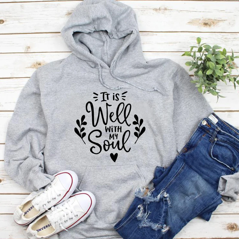 It Is Well With My Soul Christian Hoodies Inspiring Religious Unisex Church Pullovers Casual Women Jumper Jesus Sweatshirts
It Is Well With My Soul Christian Hoodies Inspiring Religious Unisex Church Pullovers Casual Women Jumper Jesus Sweatshirts