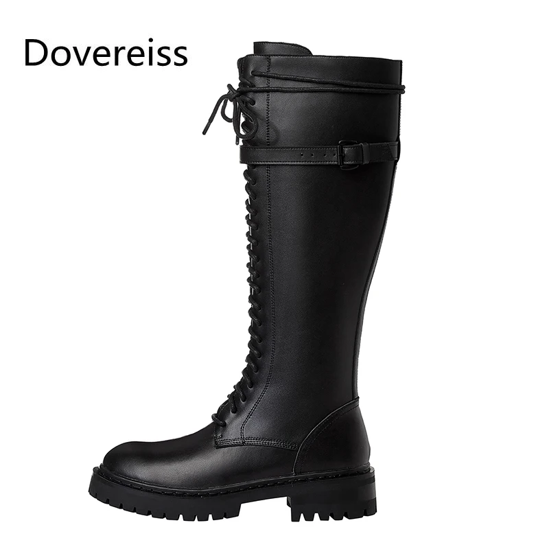 Dovereiss Fashion Women's Shoes Winter Sexy Elegant sexy cowhide Concise Cross tied Mature Round toe Knee high boots 34-41
Dovereiss Fashion Women's Shoes Winter Sexy Elegant sexy cowhide Concise Cross tied Mature Round toe Knee high boots 34-41
