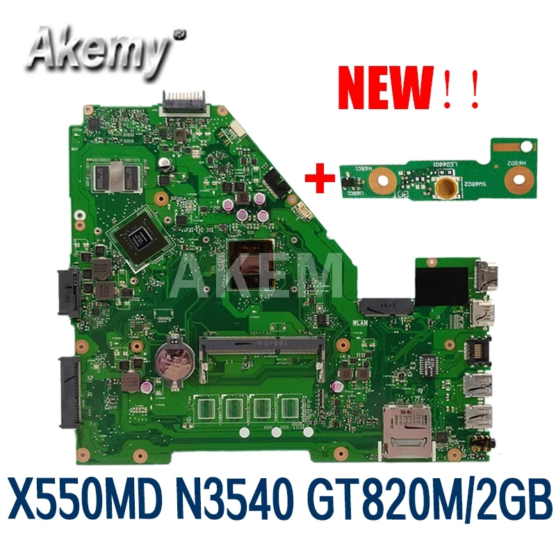 Akmey X550MD motherboard For Asus X550MJ Laptop motherboard X550M X550MD X552M Notebook mainboard 100% tested N3540 GT820M/2GB
Akmey X550MD motherboard For Asus X550MJ Laptop motherboard X550M X550MD X552M Notebook mainboard 100% tested N3540 GT820M/2GB