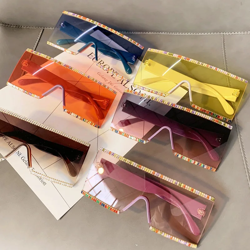 Fashion Oversized Rimless Sunglasses Women Big Frame Color Rhinestone Rectangle Sun glasses Luxury Design Square Eyeglasses
Fashion Oversized Rimless Sunglasses Women Big Frame Color Rhinestone Rectangle Sun glasses Luxury Design Square Eyeglasses