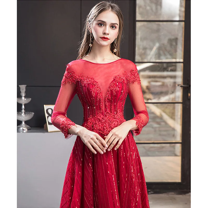 It's Yiiya Evening Dress Illusion Appliques Women Party Dresses O-Neck Three Quarter A-Line Floor-Length Robe De Soiree V149
It's Yiiya Evening Dress Illusion Appliques Women Party Dresses O-Neck Three Quarter A-Line Floor-Length Robe De Soiree V149