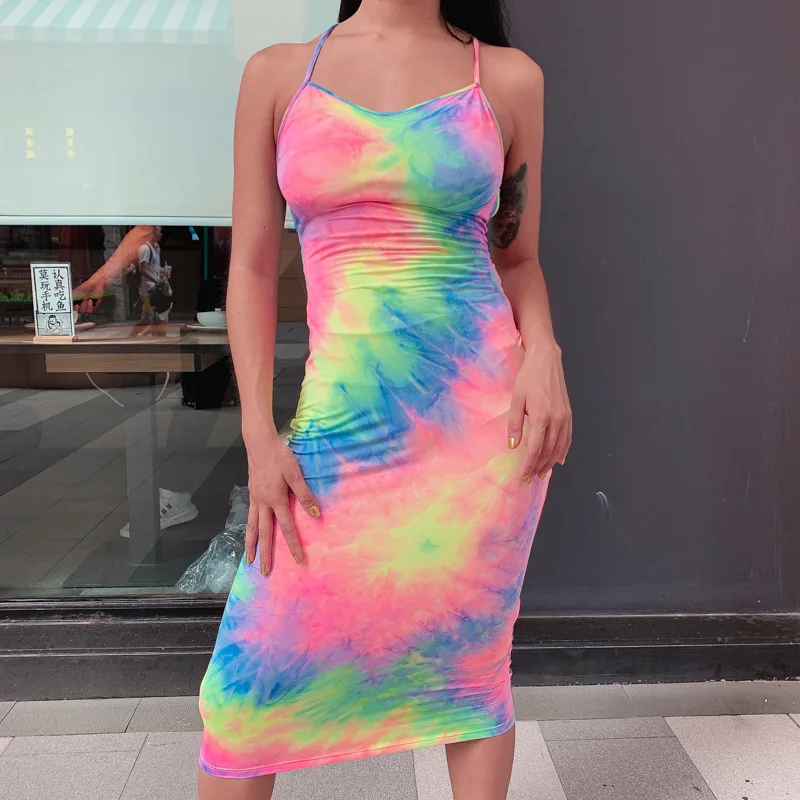 Fashion Women Dress Sexy Sleeveless Bodycon Backless Sundress Beach Casual Colorful Dresses Summer Slim Tie Dying Long Dress
Fashion Women Dress Sexy Sleeveless Bodycon Backless Sundress Beach Casual Colorful Dresses Summer Slim Tie Dying Long Dress