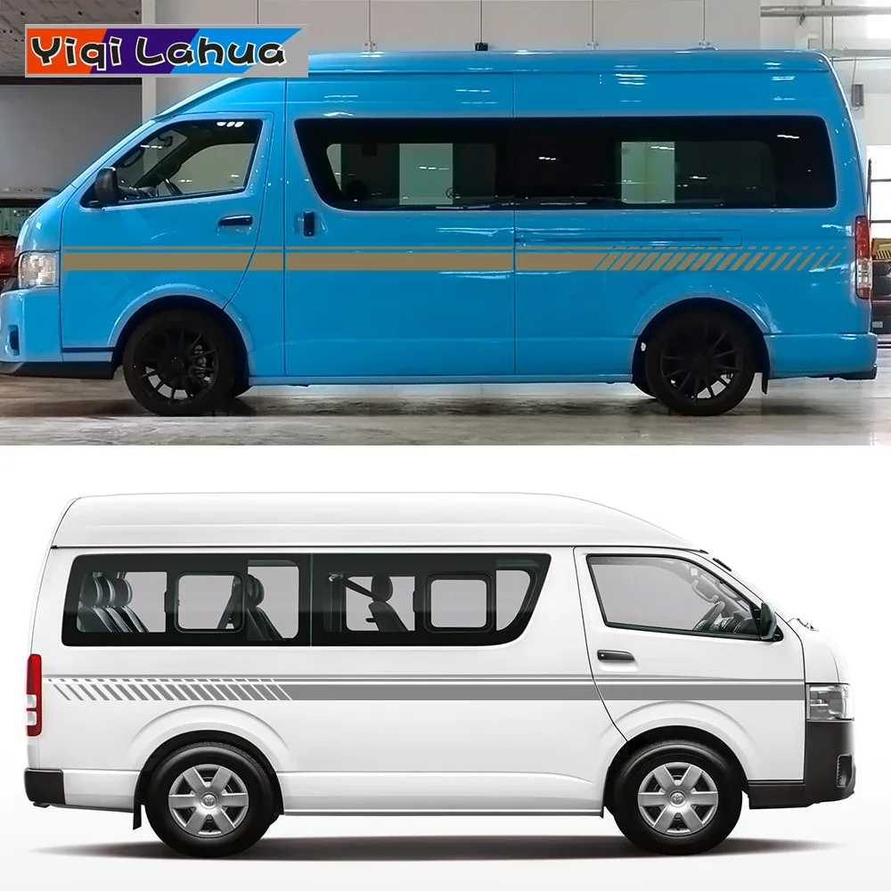 2PCS Racing Car Door Waist Line Side Stripes Stickers For Toyota Hiace 200 Auto Decor Vinyl Film Decals Tuning Accessories
2PCS Racing Car Door Waist Line Side Stripes Stickers For Toyota Hiace 200 Auto Decor Vinyl Film Decals Tuning Accessories