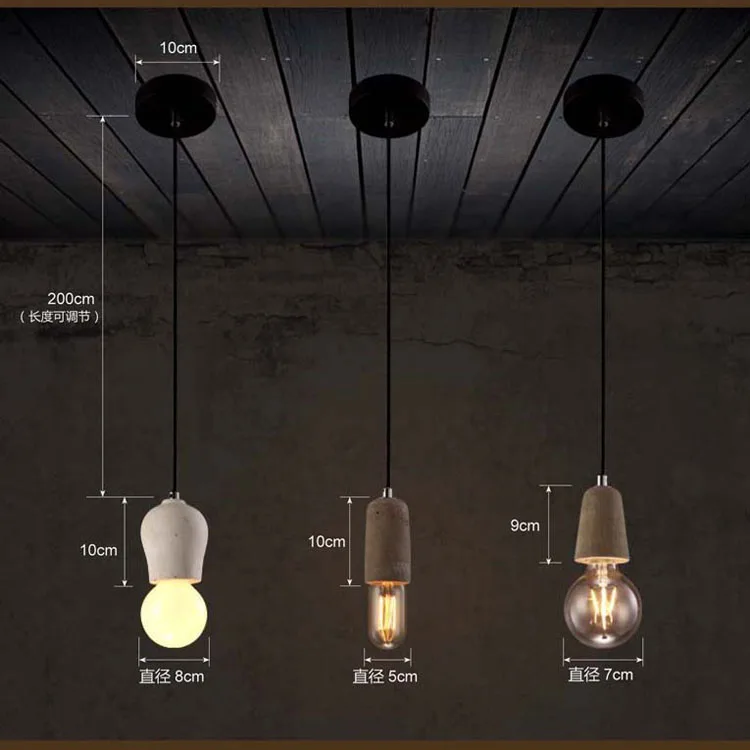 Industrial Retro Cement Pendant Light Kitchen Bathroom Dining Room Aisle LED Concrete Pendant Lamp E27 Edison Base Holder 
Industrial Retro Cement Pendant Light Kitchen Bathroom Dining Room Aisle LED Concrete Pendant Lamp E27 Edison Base Holder