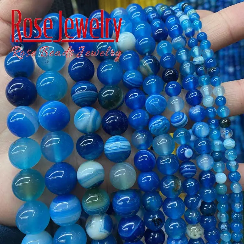 Natural Blue Striped Agates Beads Onyx Round Loose Beads 15"strand 4 6 8 10 12 14 MM For Jewelry Making DIY Bracelet Accessories
Natural Blue Striped Agates Beads Onyx Round Loose Beads 15"strand 4 6 8 10 12 14 MM For Jewelry Making DIY Bracelet Accessories