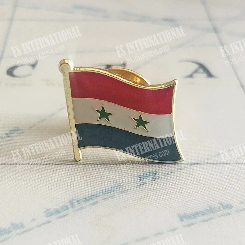 Syria National Flag Lapel Pins Crystal Epoxy Metal Enamel Badge Paint Brooch Souvenir Suit Personality Commemorative
Syria National Flag Lapel Pins Crystal Epoxy Metal Enamel Badge Paint Brooch Souvenir Suit Personality Commemorative