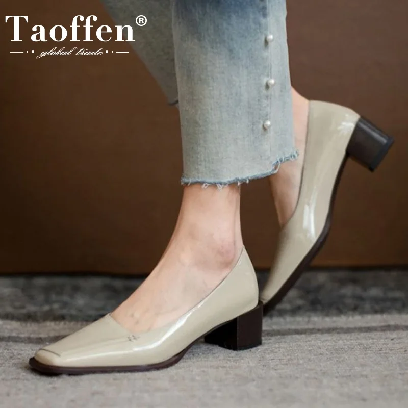 Женские туфли-лодочки из натуральной кожи Taoffen, модные вечерние туфли с квадратным носком на высоком каблуке, размеры 34-39
Женские туфли-лодочки из натуральной кожи Taoffen, модные вечерние туфли с квадратным носком на высоком каблуке, размеры 34-39