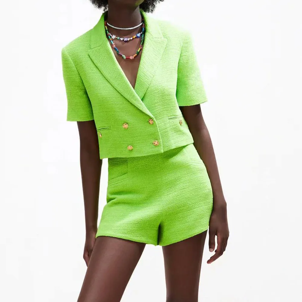 BM UR HM ZA Women's 2021 Summer New Fashion All-match Candy Color Slim Buttoned Short Sleeve Textured Short Casual Blazer
BM UR HM ZA Women's 2021 Summer New Fashion All-match Candy Color Slim Buttoned Short Sleeve Textured Short Casual Blazer