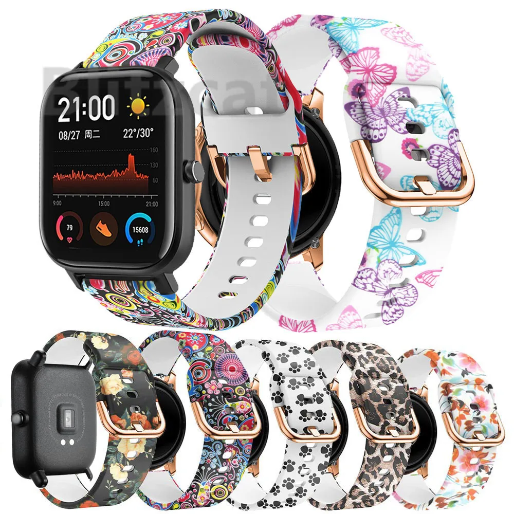 Силиконовый ремешок для Amazfit Bip мягкий резиновый Huami Lite gtr 42 мм GTS браслет умных