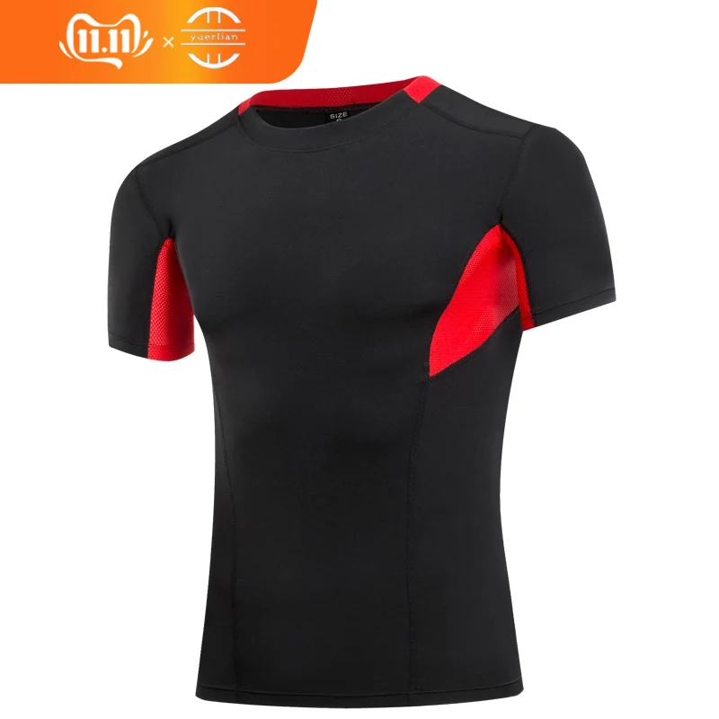 Yuerlian 2019 Clearance gym tshirt for men Logo Custom Tights Fitness male rashgard sport shirt man Compression | Спорт и