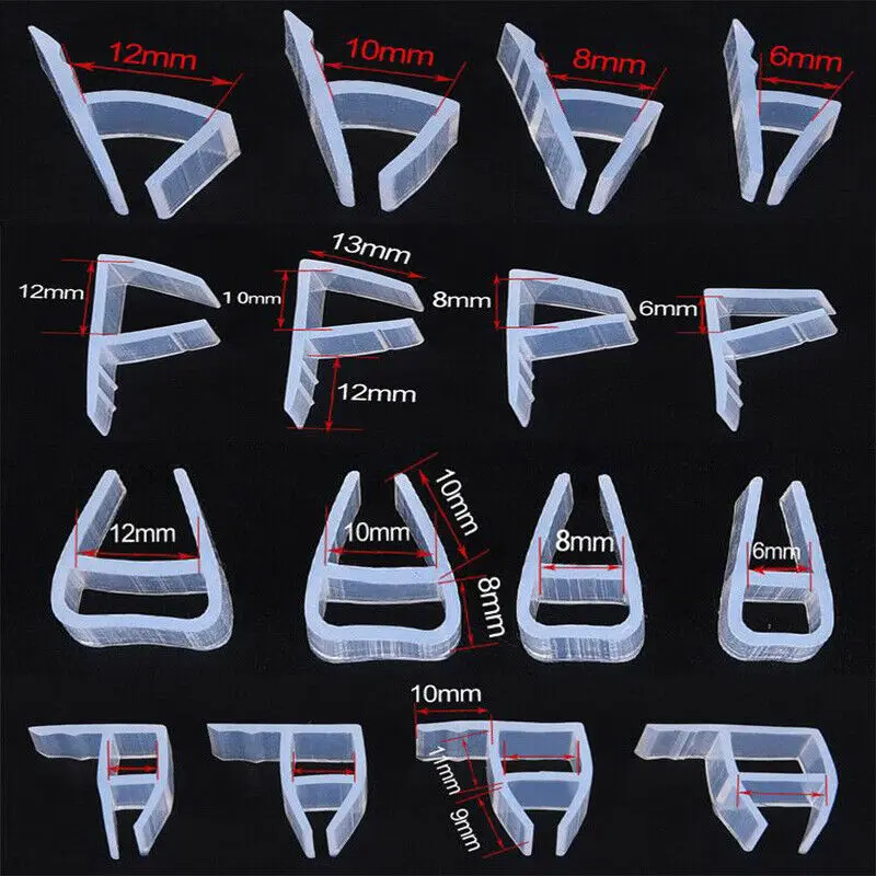 Glass Sealing Strips h/F/U Shape Silicone Shower Screen Seal Sliding Strip Rubber for 6-12mm Door Window BathRoom Glass 1M #40
Glass Sealing Strips h/F/U Shape Silicone Shower Screen Seal Sliding Strip Rubber for 6-12mm Door Window BathRoom Glass 1M #40