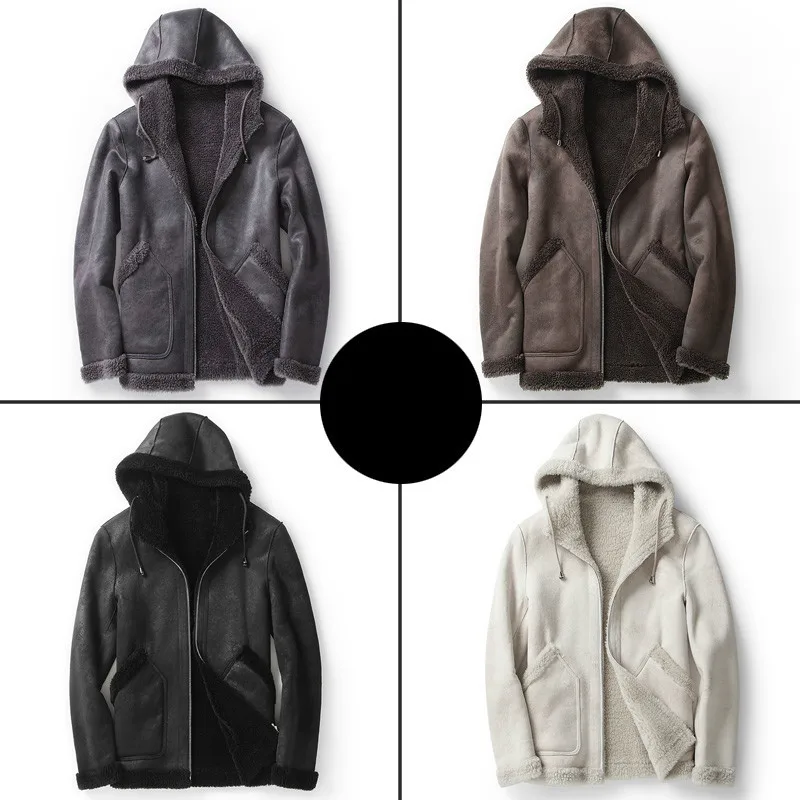 Short Real Fur Coat Men Hooded Autumn Winter Leather Jacket Man Sheep Shearing Wool Coats Two Side Wear MC18C170 KJ1200
Short Real Fur Coat Men Hooded Autumn Winter Leather Jacket Man Sheep Shearing Wool Coats Two Side Wear MC18C170 KJ1200