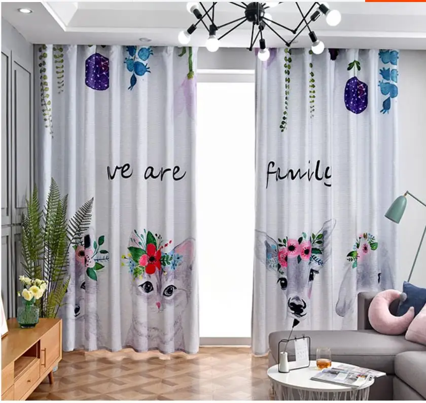 Cartoon printing custom children's room curtains girls bedroom bay window study shading curtains
Cartoon printing custom children's room curtains girls bedroom bay window study shading curtains