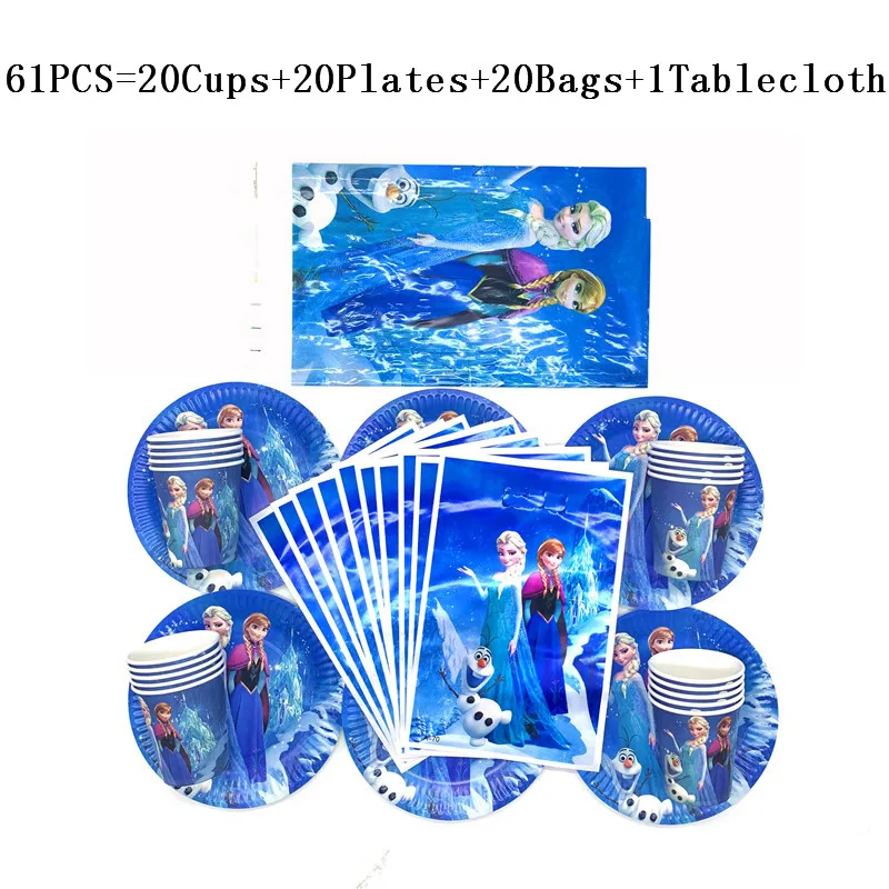 61Pcs Disney Blue Frozen Theme Kids Birthday Party Decorations Cups Plate Tablecloth Festival Gift Bags Frozen Tableware Supply
61Pcs Disney Blue Frozen Theme Kids Birthday Party Decorations Cups Plate Tablecloth Festival Gift Bags Frozen Tableware Supply