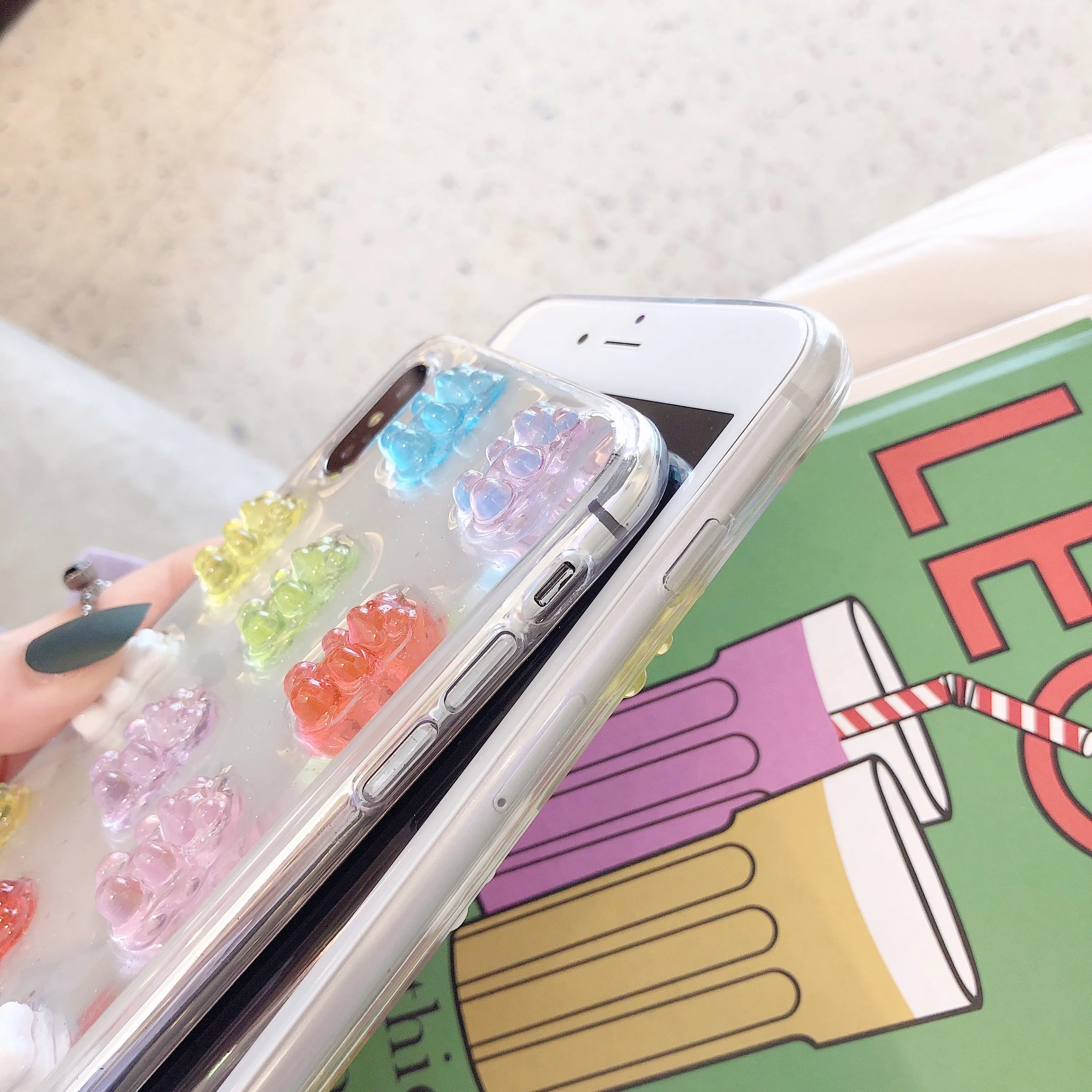 PEIPENG для iPhone X чехол милый 3D Gummy Bear карамельный цвет мягкий TPU XS Max XR 6 6S 7 8 Plus