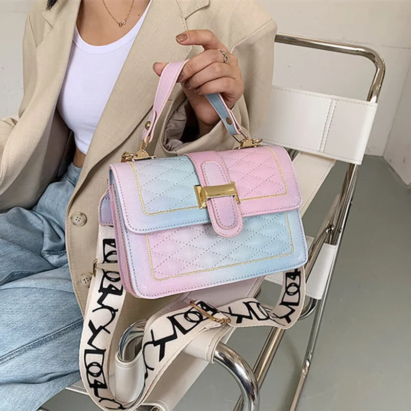 Fashion Female Shoulder Bags 2022 Trend Women's Handbags Gradient Rainbow Color Crossbody Messenger Bag Elegant Lady Totes Bag
Fashion Female Shoulder Bags 2022 Trend Women's Handbags Gradient Rainbow Color Crossbody Messenger Bag Elegant Lady Totes Bag