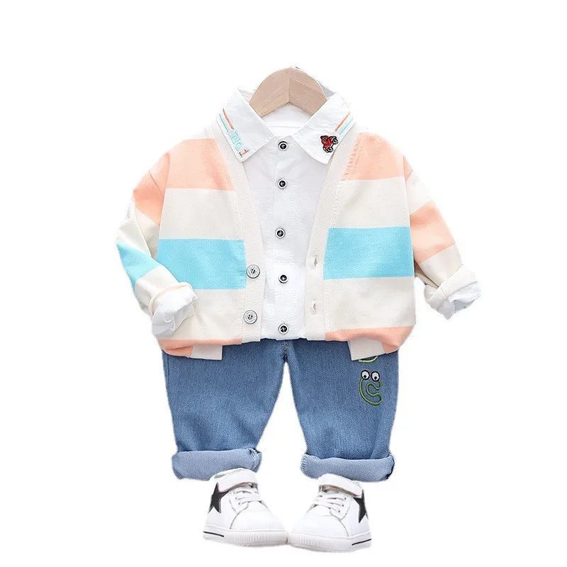 New Children Striped Jacket Shirt Pants 3Pcs/Sets Toddler Casual Clothing Autumn Kids Cotton Sportswear Spring Baby Boys Clothes
New Children Striped Jacket Shirt Pants 3Pcs/Sets Toddler Casual Clothing Autumn Kids Cotton Sportswear Spring Baby Boys Clothes