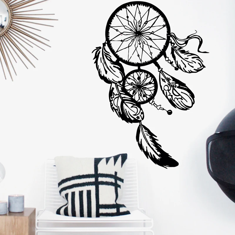 

Art Design Dream catcher Vinyl Wall Sticker Home Decor Feathers Night Symbol Indian Decal Bedroom Livingroom Dream catch