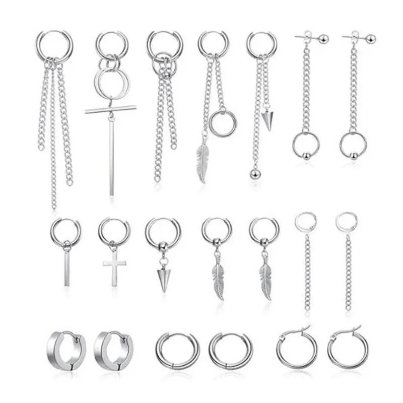 20Pcs Huggie Hoop Earring Stainless Steel Dangle Hinged Feather Drop Earrings 6XDA
20Pcs Huggie Hoop Earring Stainless Steel Dangle Hinged Feather Drop Earrings 6XDA