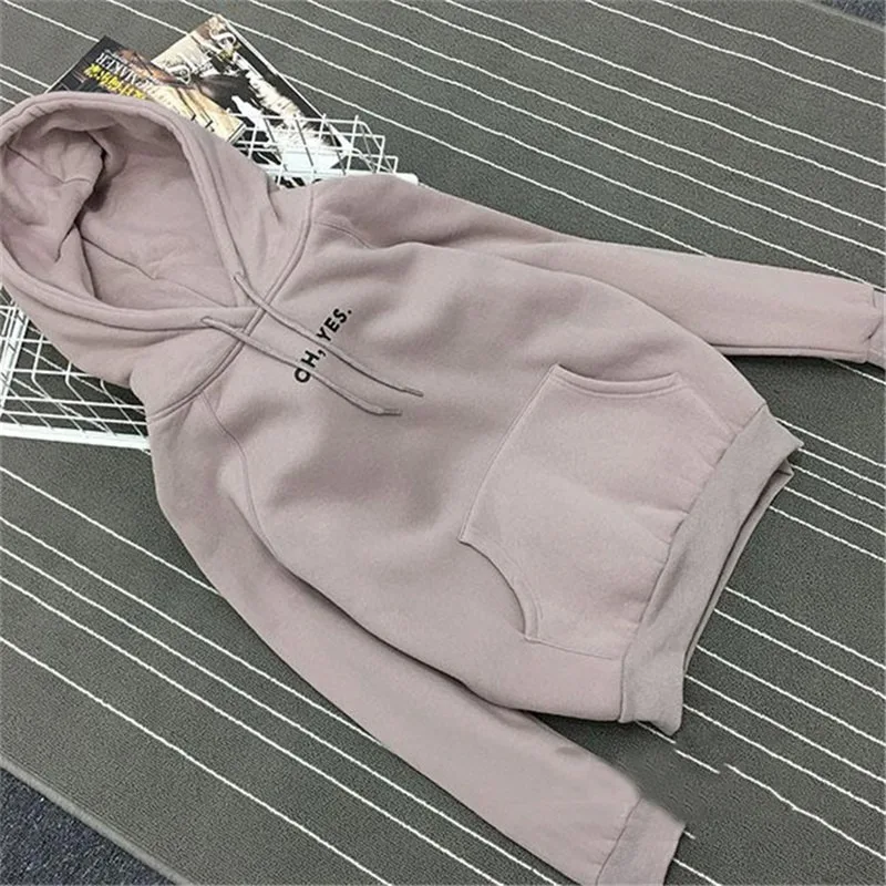 2020NewAutumn Winter Fleece Oh Yes Letter Harajuku Print Pullover Thick Loose Women Hoodies Sweatshirt Female Casual Coat
2020NewAutumn Winter Fleece Oh Yes Letter Harajuku Print Pullover Thick Loose Women Hoodies Sweatshirt Female Casual Coat