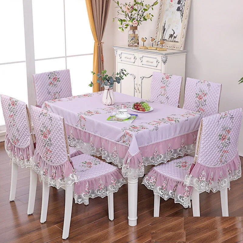 European Style Tablecloth Set Chair Cover Dining Chair Cushion Embroidered Lace Luxury Table Cloth Dust Proof Dining Table Cover
European Style Tablecloth Set Chair Cover Dining Chair Cushion Embroidered Lace Luxury Table Cloth Dust Proof Dining Table Cover