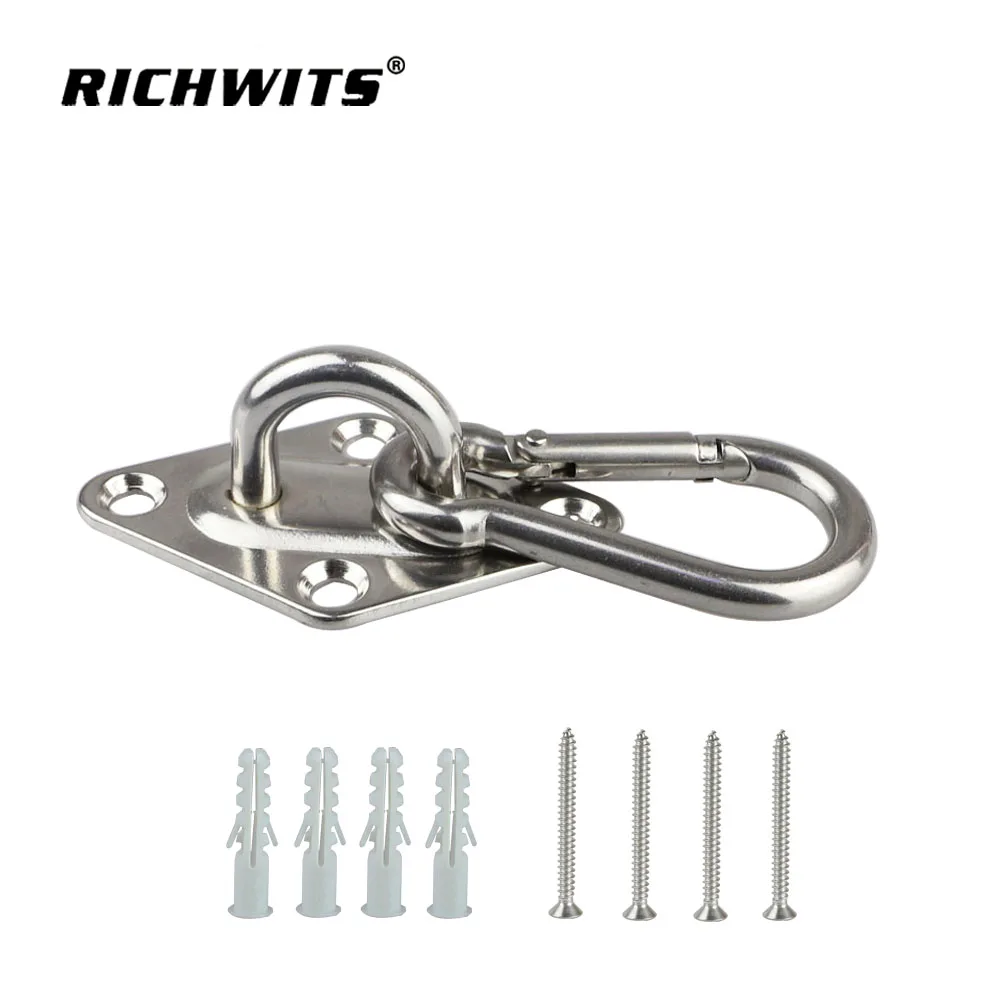 304 Stainless Steel Diamond Eye Plate Carabiner 5mm/6mm/8mm for Suspended Ceiling Wall Mount Multi-Function Hammock Hook Base
304 Stainless Steel Diamond Eye Plate Carabiner 5mm/6mm/8mm for Suspended Ceiling Wall Mount Multi-Function Hammock Hook Base