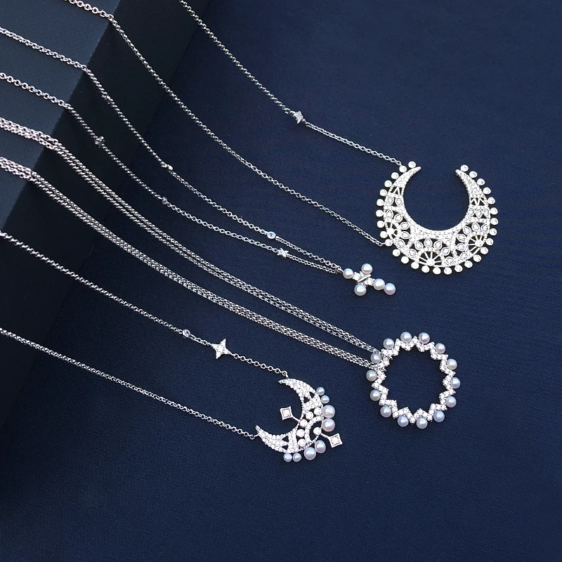 S925 Sterling Silver Pearl Moon Star Cross Necklace Female Light Luxury Elegant Temperament Luxury Brand Monaco Jewelry
S925 Sterling Silver Pearl Moon Star Cross Necklace Female Light Luxury Elegant Temperament Luxury Brand Monaco Jewelry