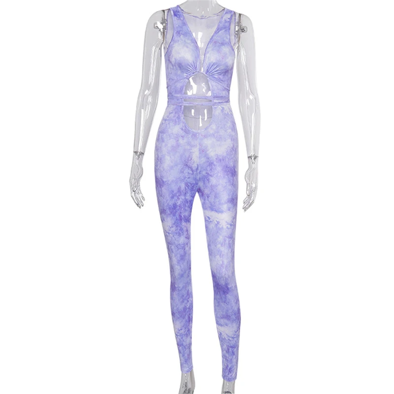 New Sexy Tie Dye Deep V Jumpsuit for Women Summer Fashion Sleeveless Bandage Bodycon Romper Female Halter Tank Jumpsuit
New Sexy Tie Dye Deep V Jumpsuit for Women Summer Fashion Sleeveless Bandage Bodycon Romper Female Halter Tank Jumpsuit