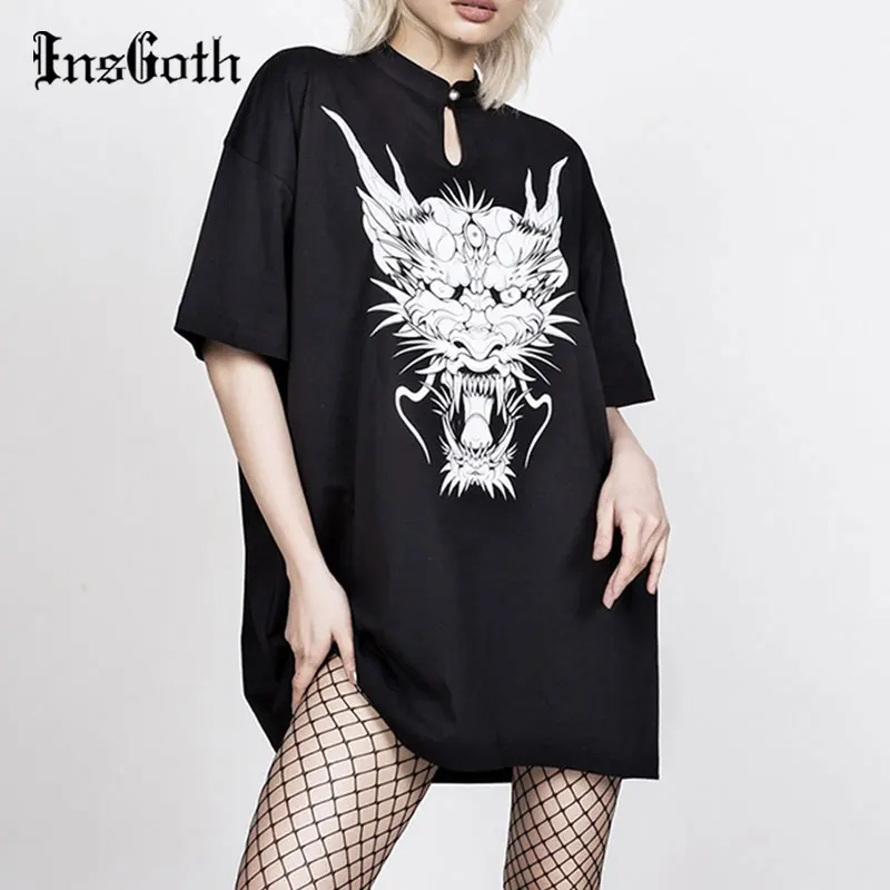 InsGoth Grunge Dragon Print Black T Shirt Streetwear Punk Goth Short Sleeve T-shirts Harajuku Vintage Oversized Long T-shirts
InsGoth Grunge Dragon Print Black T Shirt Streetwear Punk Goth Short Sleeve T-shirts Harajuku Vintage Oversized Long T-shirts