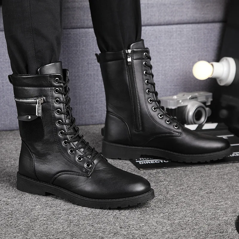 Brand Army Boots Men Chain Military Mens Boots Skull Metal Buckle Lace Up Male Motorcycle Punk Boots Men's Shoes Rock Chic
Brand Army Boots Men Chain Military Mens Boots Skull Metal Buckle Lace Up Male Motorcycle Punk Boots Men's Shoes Rock Chic