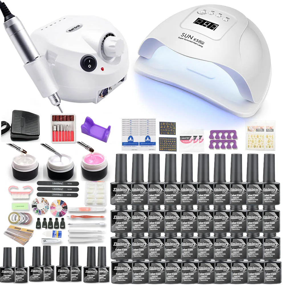 Manicure Set Gel Nail Polish Set with UV Nail Lamp and Nail Drill Machine For Gel Nail Set 40/30/20/10 Color Nail Polish Kit
Manicure Set Gel Nail Polish Set with UV Nail Lamp and Nail Drill Machine For Gel Nail Set 40/30/20/10 Color Nail Polish Kit
