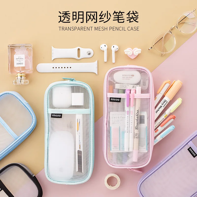 Transparent Mesh Pencil Case Office Student Pencil Cases Nylon School Supplies Pen Box
Transparent Mesh Pencil Case Office Student Pencil Cases Nylon School Supplies Pen Box