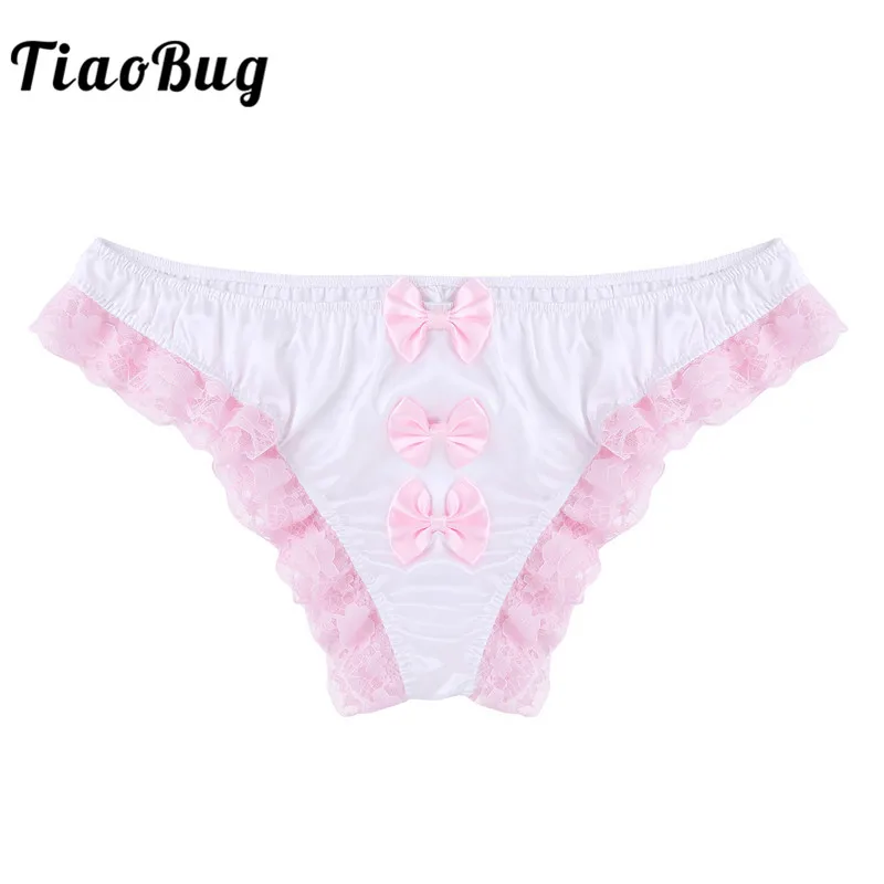 Hot Sexy Men Sissy Panties White Lingerie Shiny Ruffles Floral Lace Bowknots Stretchy Bikini Briefs Gay Swimwear Male Underwear
Hot Sexy Men Sissy Panties White Lingerie Shiny Ruffles Floral Lace Bowknots Stretchy Bikini Briefs Gay Swimwear Male Underwear