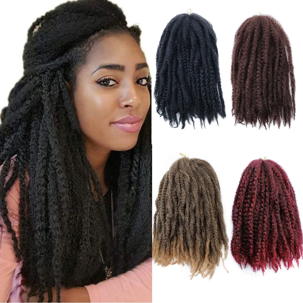Marley Braids Hair Crochet Afro Kinky Synthetic Braiding Hair 18 inch Pure Color Black Brown Crochet Braids Hair Extensions Bulk
Marley Braids Hair Crochet Afro Kinky Synthetic Braiding Hair 18 inch Pure Color Black Brown Crochet Braids Hair Extensions Bulk